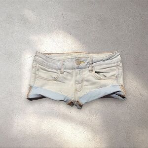 American Eagle Outfitters Light Blue Low Rise Micro Mini Shorts